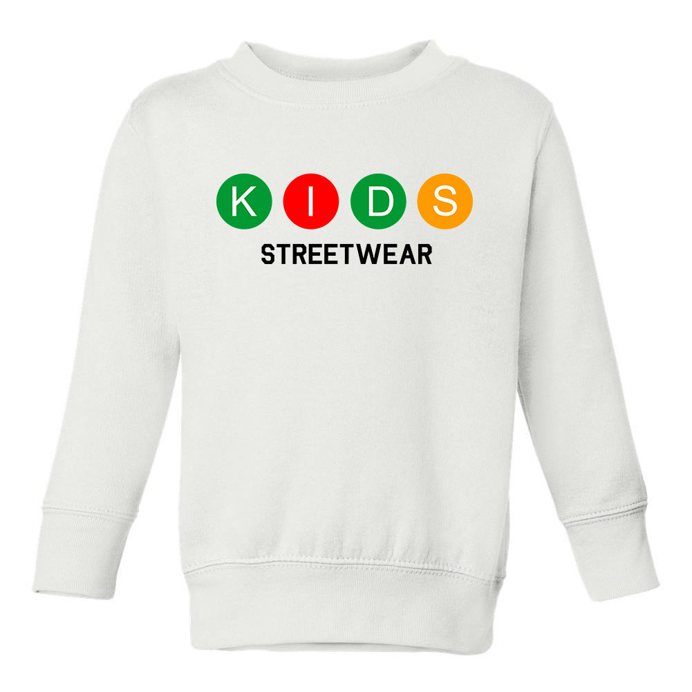 Kids Streetwear NYC Transit Toddler Boys Crewneck Sweatshirt White