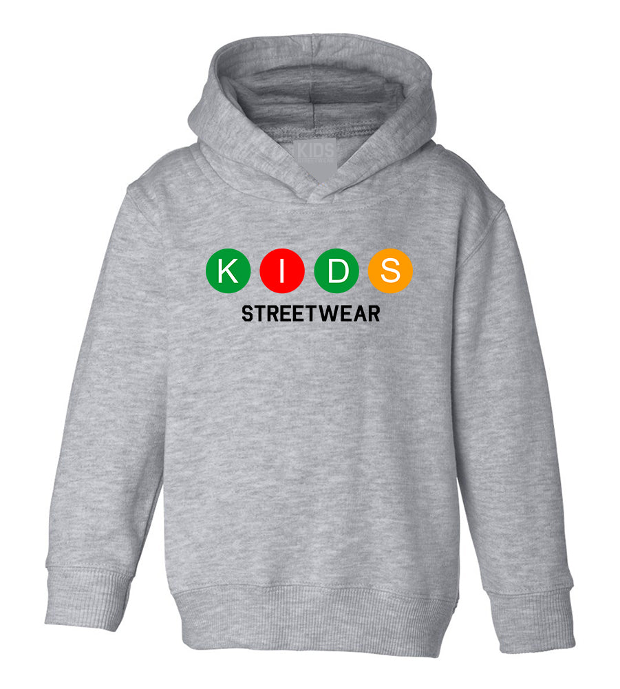 Kids Streetwear NYC Transit Toddler Boys Pullover Hoodie Grey