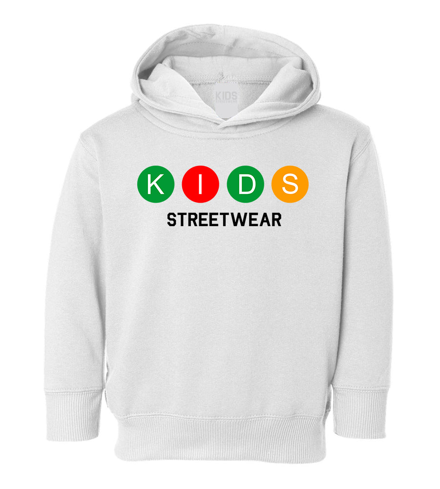 Kids Streetwear NYC Transit Toddler Boys Pullover Hoodie White