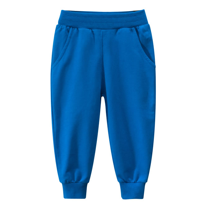 Royal Blue Cotton Toddler Boys Jogger Sweatpants
