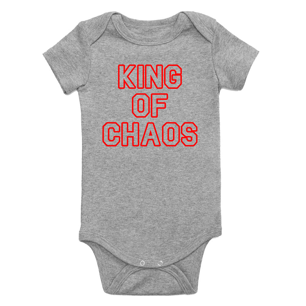 King Of Chaos Funny Infant Baby Boys Bodysuit Grey