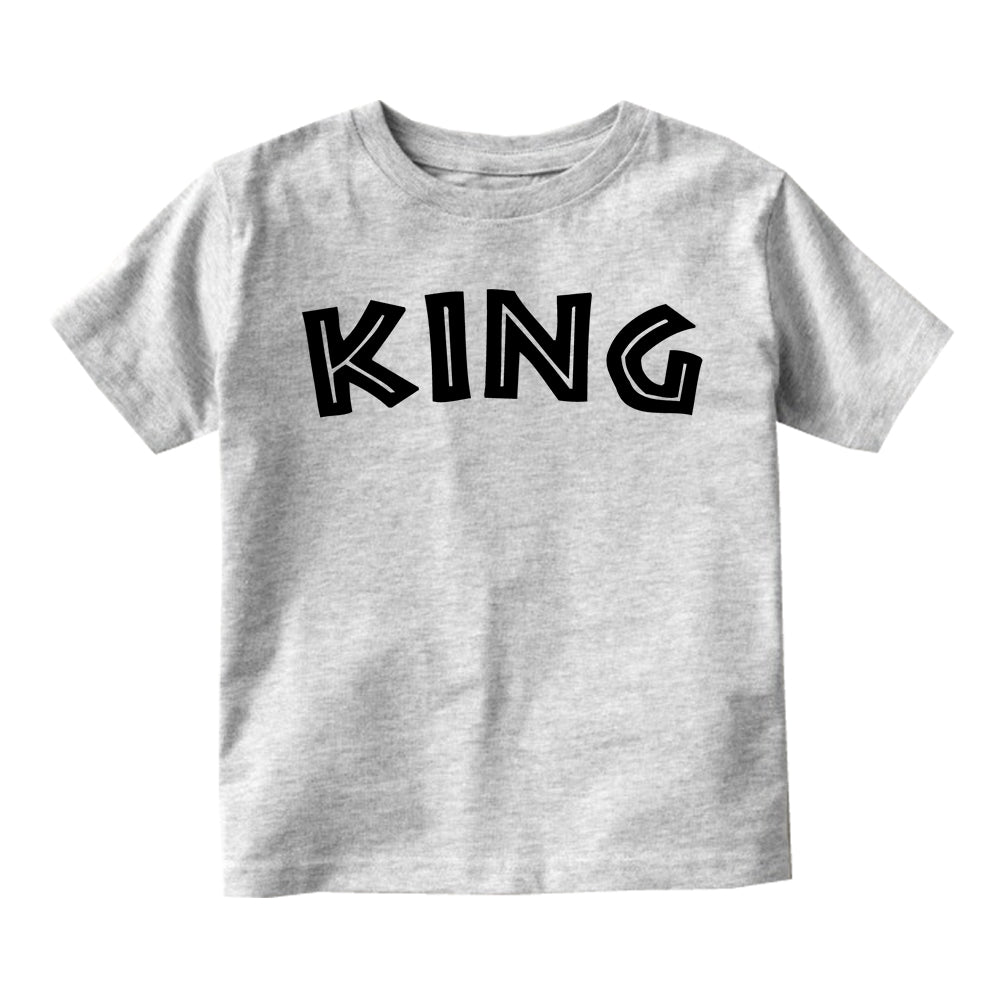 King Royalty African Font Infant Baby Boys Short Sleeve T-Shirt Grey