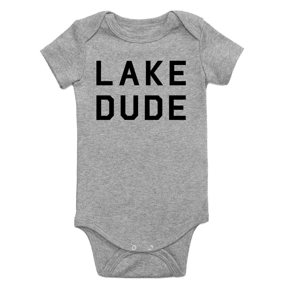 Lake Dude Outdoor Adventure Infant Baby Boys Bodysuit Grey