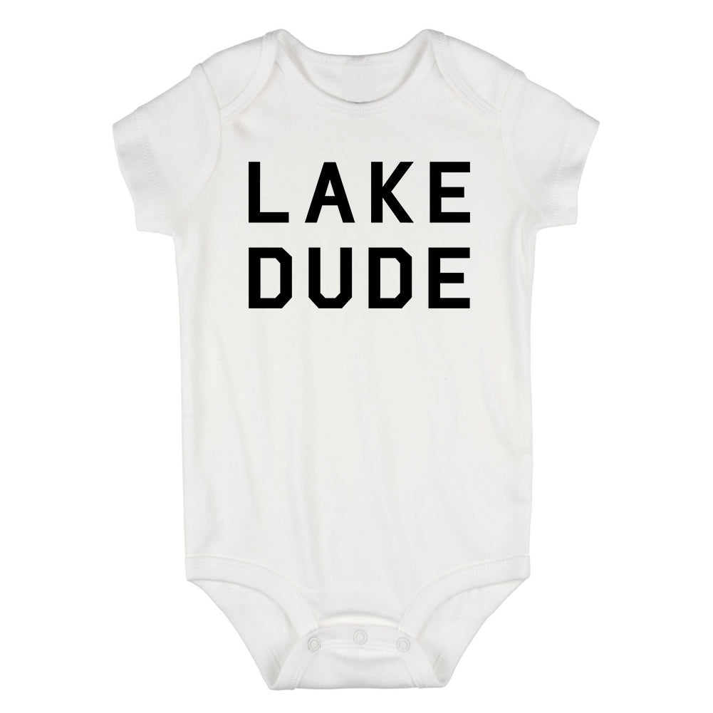 Lake Dude Outdoor Adventure Infant Baby Boys Bodysuit White