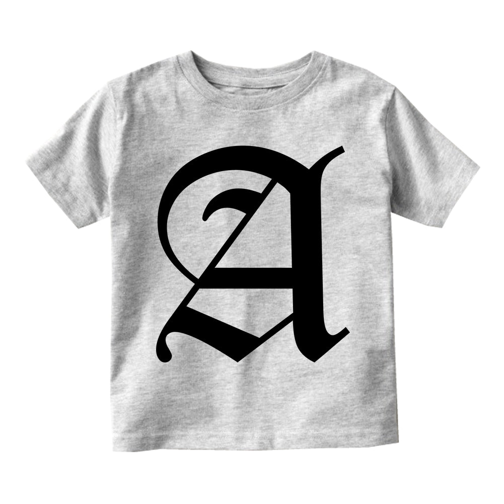 Letter A Old English Atlanta Infant Baby Boys Short Sleeve T-Shirt Grey