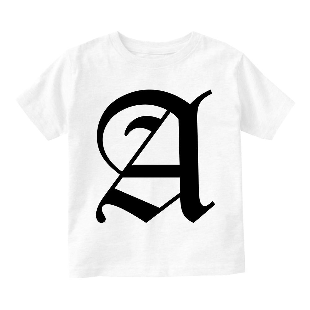 Letter A Old English Atlanta Infant Baby Boys Short Sleeve T-Shirt White