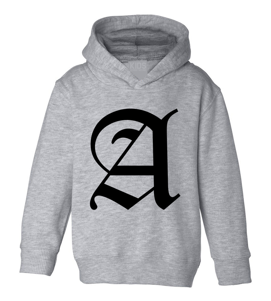 Letter A Old English Atlanta Toddler Boys Pullover Hoodie Grey