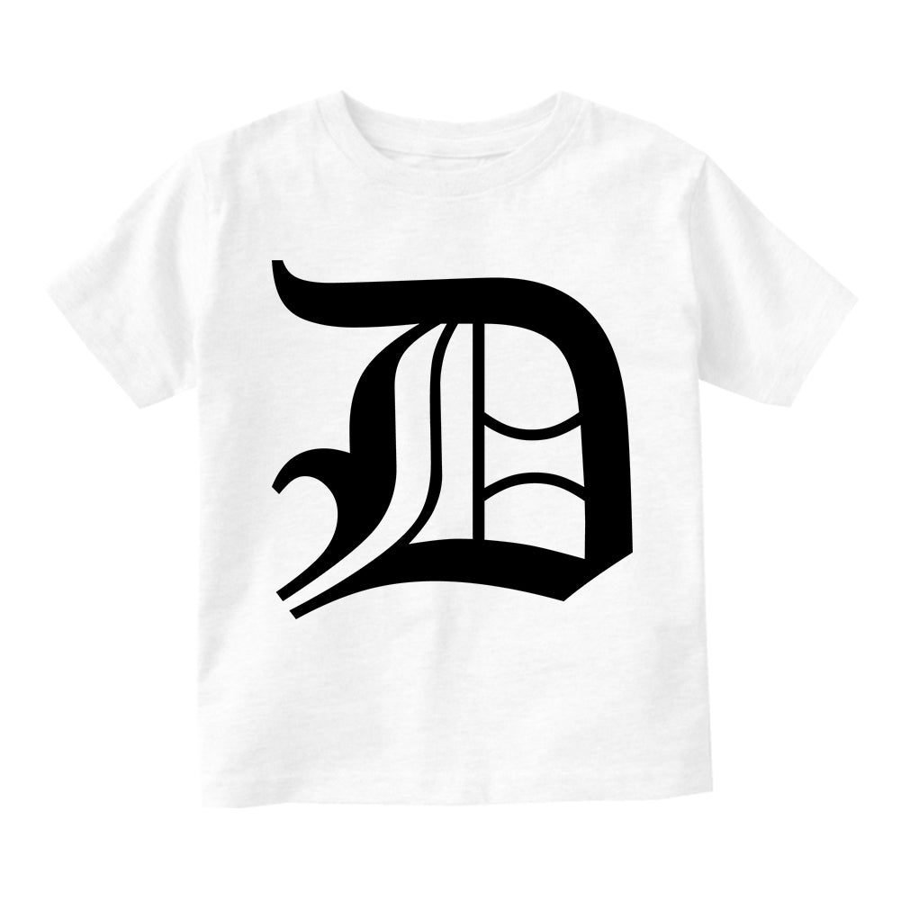 Letter D Old English Detroit Infant Baby Boys Short Sleeve T-Shirt White