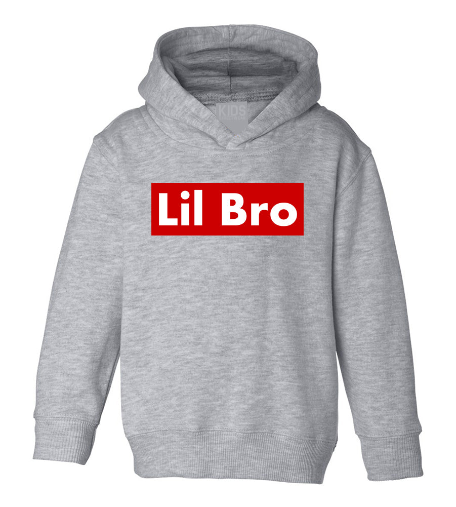 Lil Bro Red Box Toddler Boys Pullover Hoodie Grey
