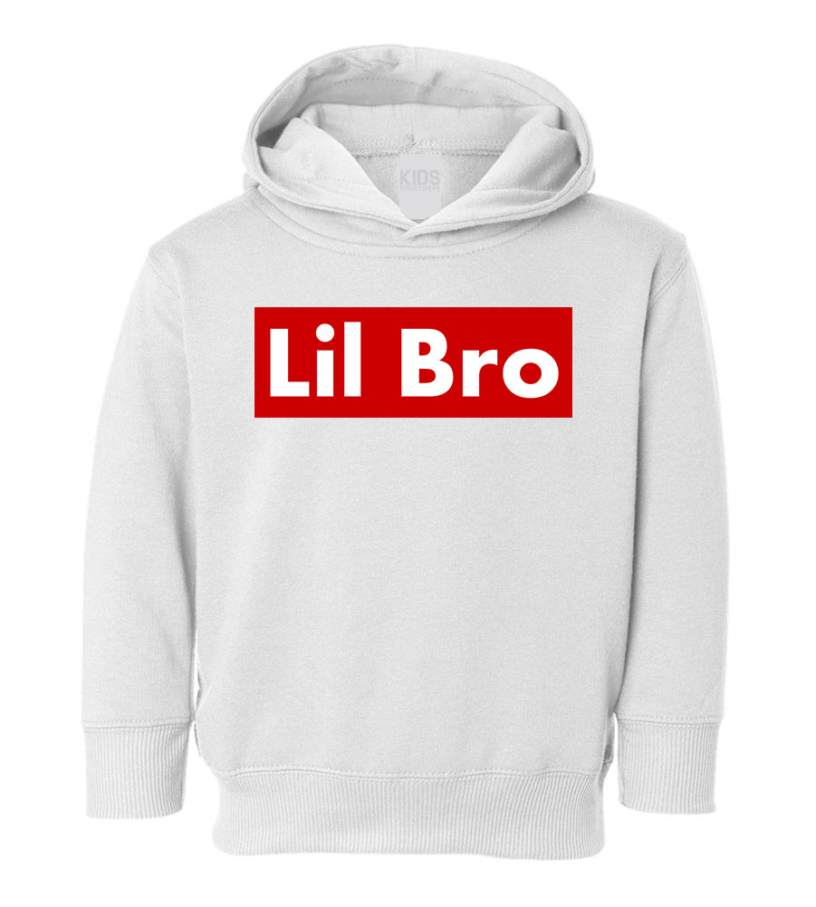 Lil Bro Red Box Toddler Boys Pullover Hoodie White