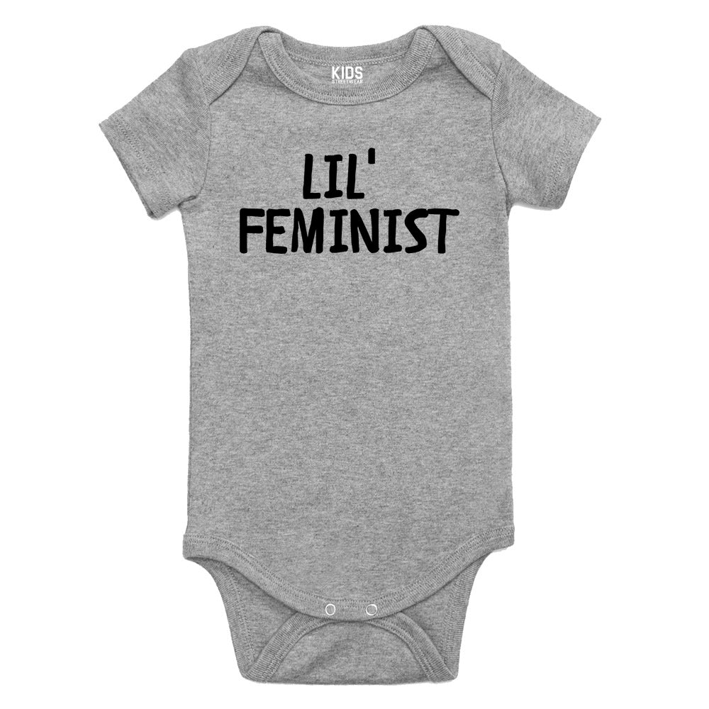 Lil Feminist Feminism Baby Bodysuit One Piece Grey