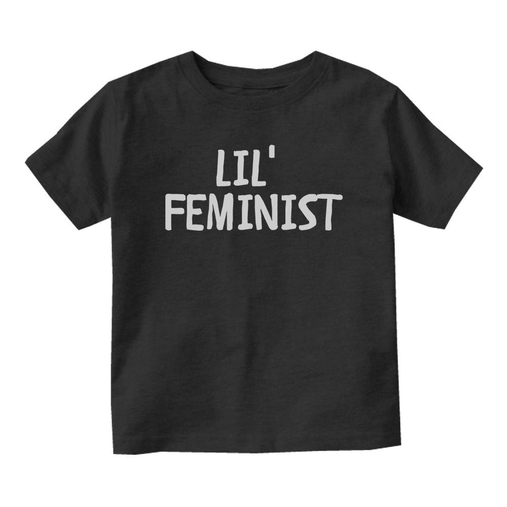 Lil Feminist Feminism Baby Toddler Short Sleeve T-Shirt Black