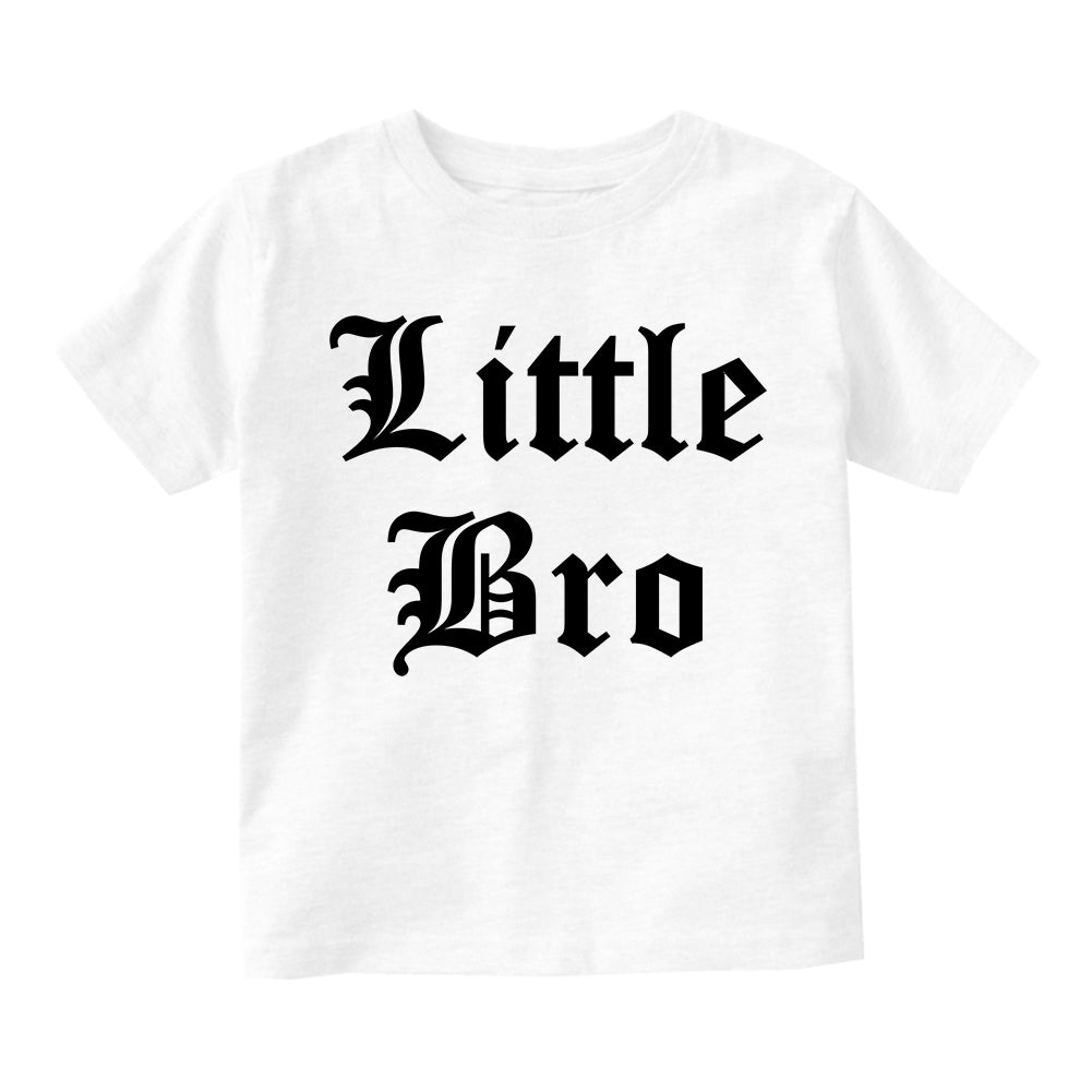 Little Bro Old English Infant Baby Boys Short Sleeve T-Shirt White