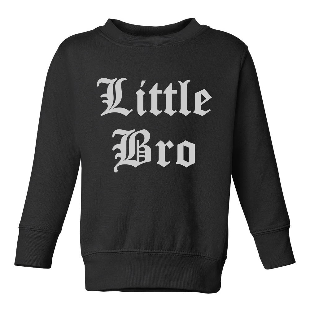 Little Bro Old English Toddler Boys Crewneck Sweatshirt Black