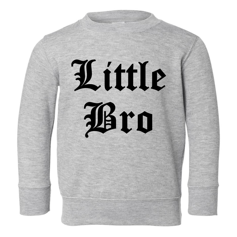 Little Bro Old English Toddler Boys Crewneck Sweatshirt Grey