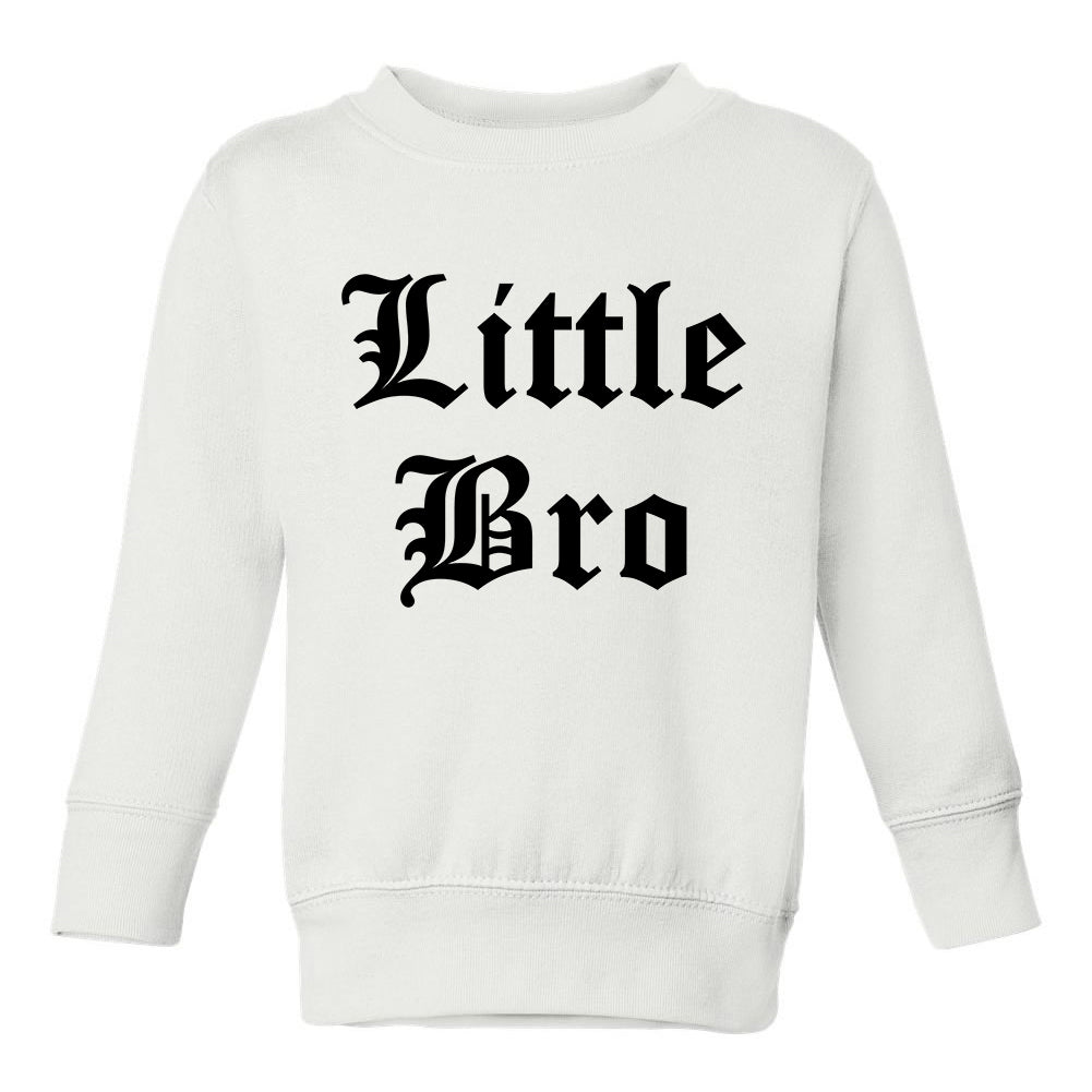 Little Bro Old English Toddler Boys Crewneck Sweatshirt White