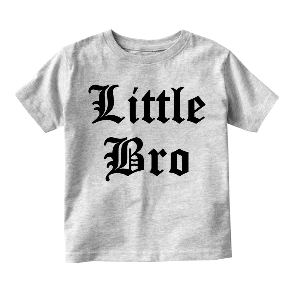 Little Bro Old English Toddler Boys Short Sleeve T-Shirt Grey