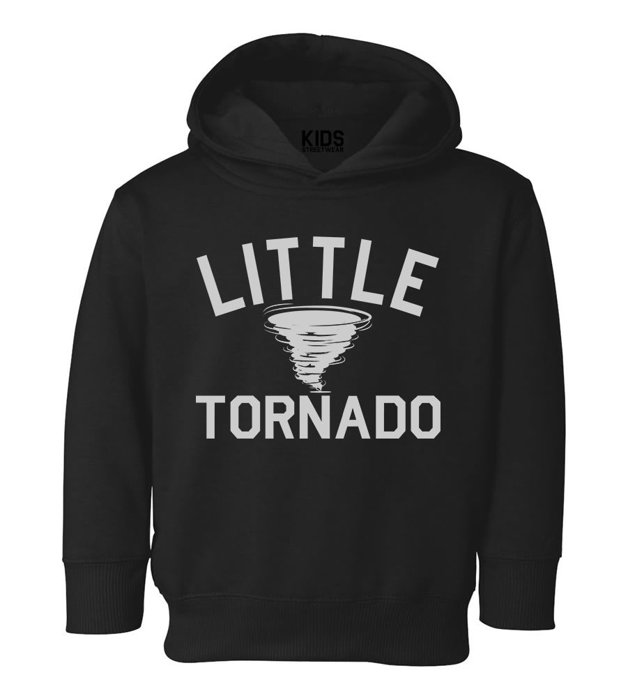 Little Tornado Funny Toddler Boys Pullover Hoodie Black