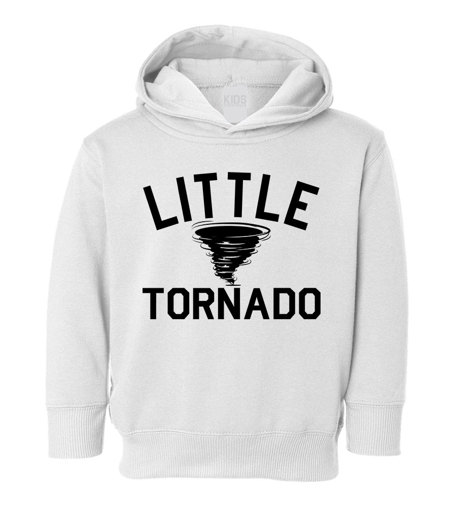 Little Tornado Funny Toddler Boys Pullover Hoodie White