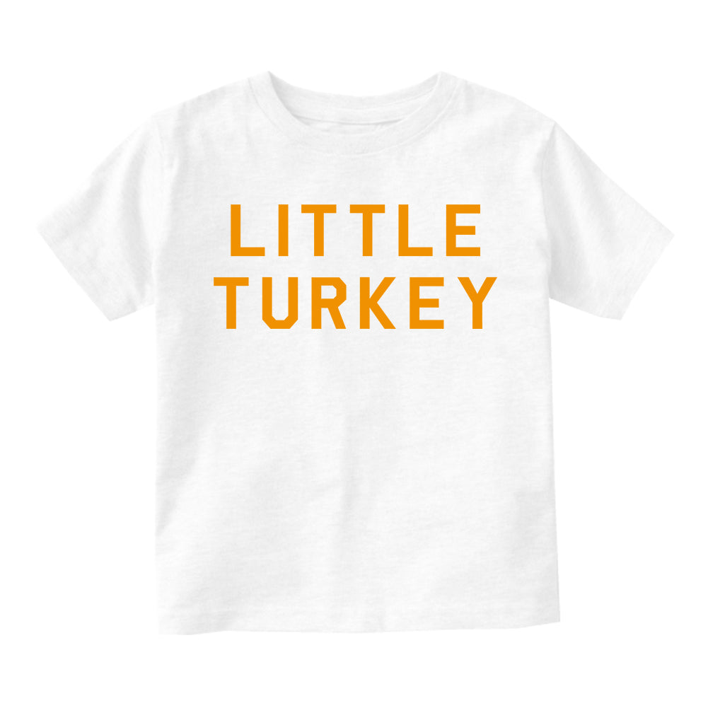 Little Turkey Thanksgiving Infant Baby Boys Short Sleeve T-Shirt White
