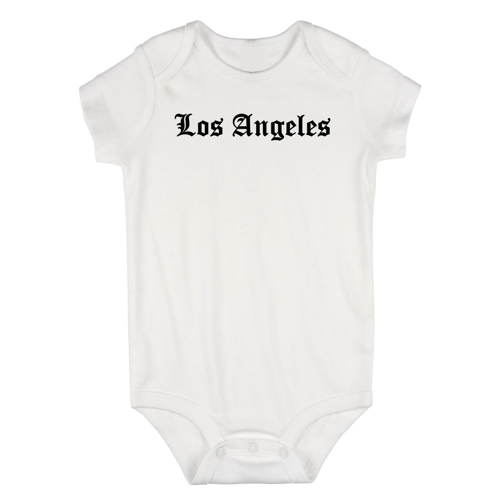 Los Angeles Old English California Infant Baby Boys Bodysuit White