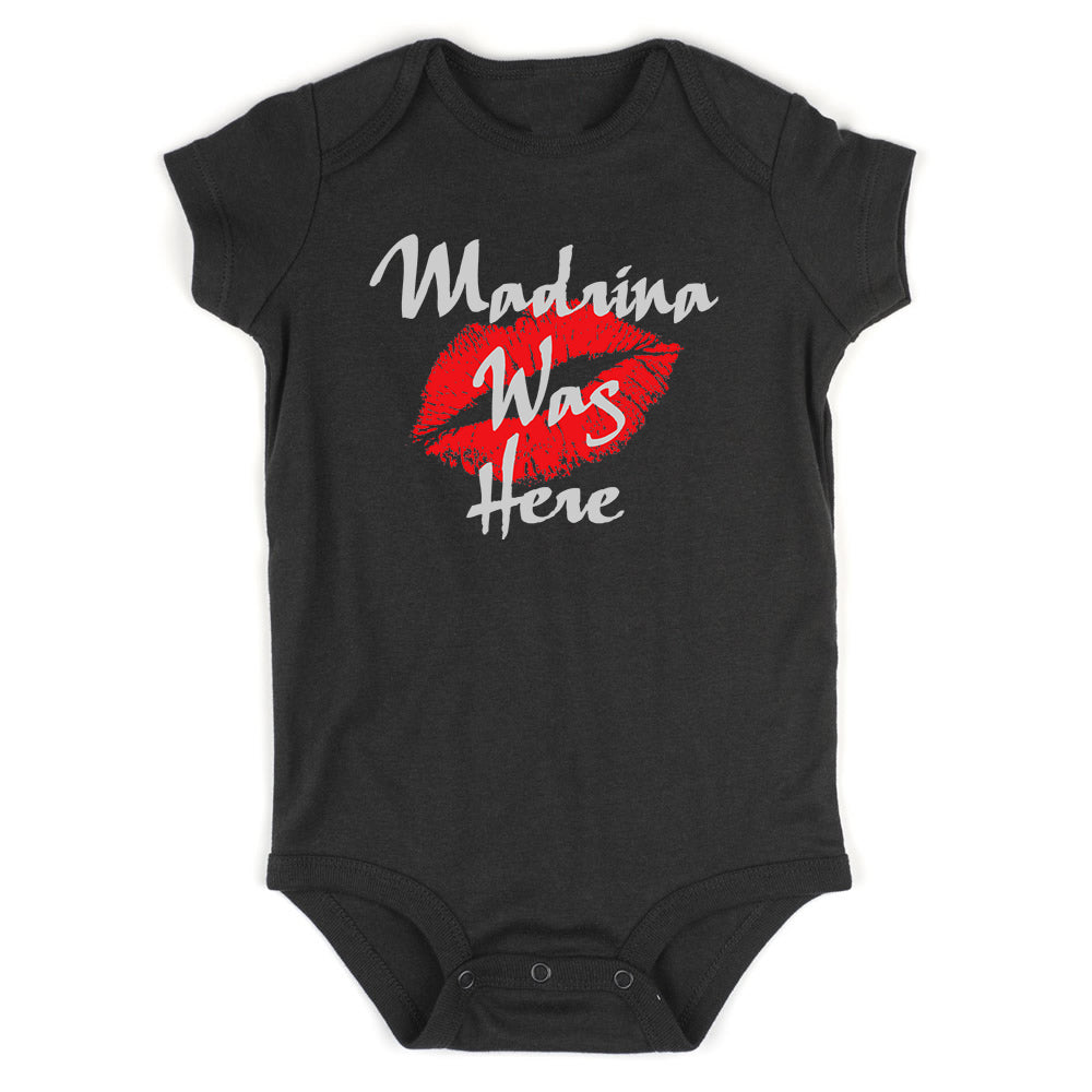 Madrina Was Here Baby Bodysuit One Piece Black