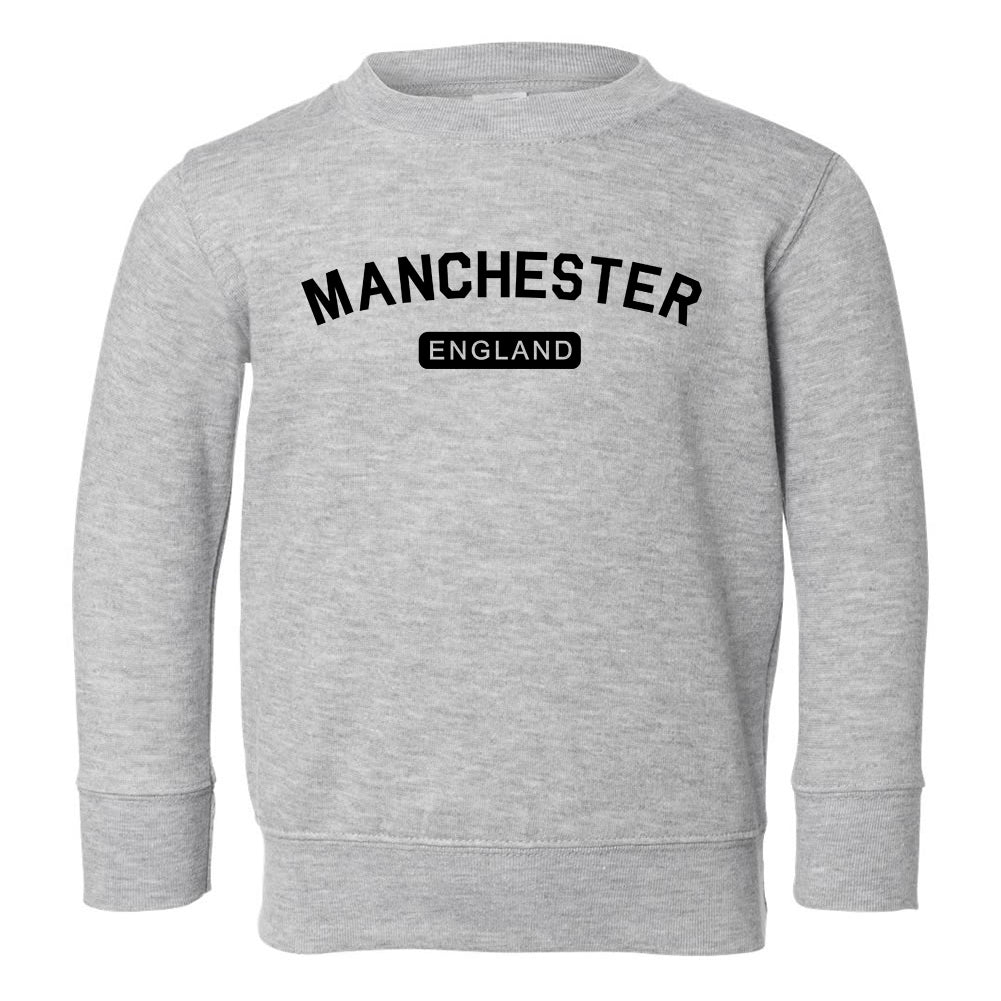 Manchester England Arch Toddler Boys Crewneck Sweatshirt Grey