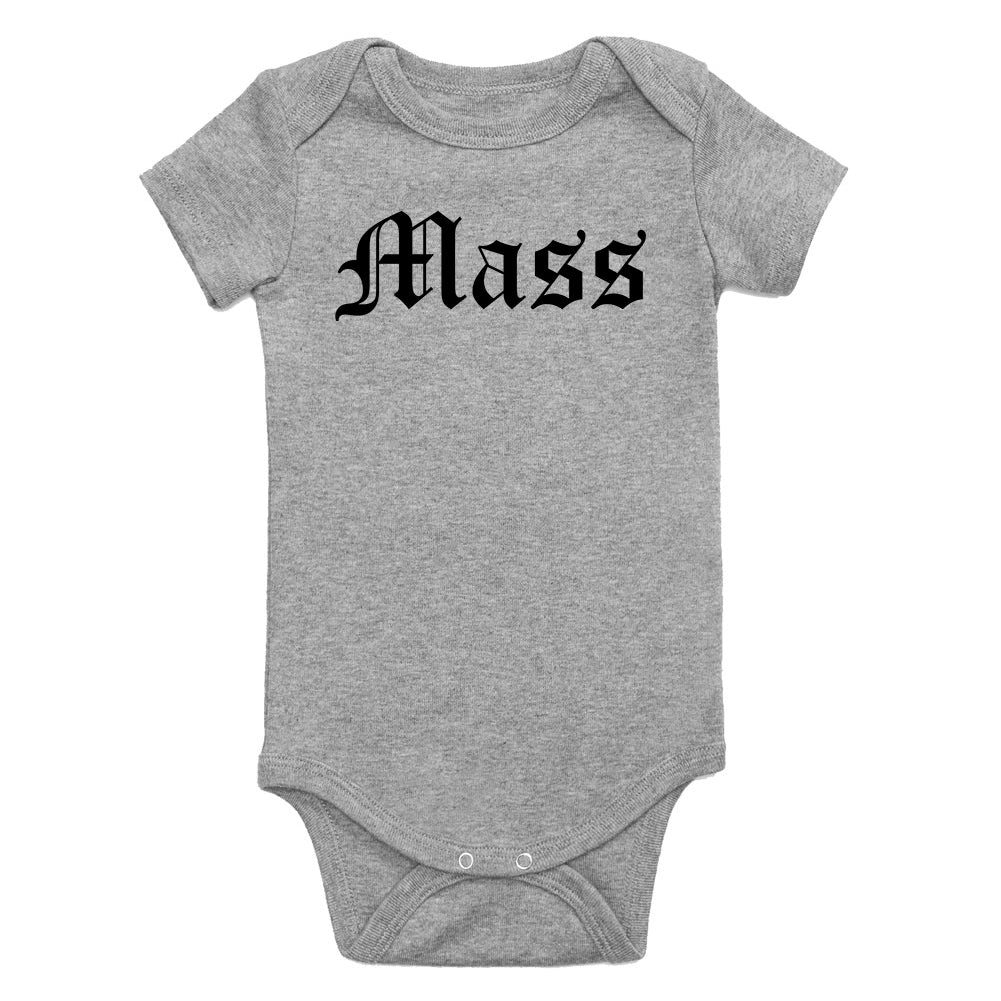 Mass Massachusetts Goth Infant Baby Boys Bodysuit Grey