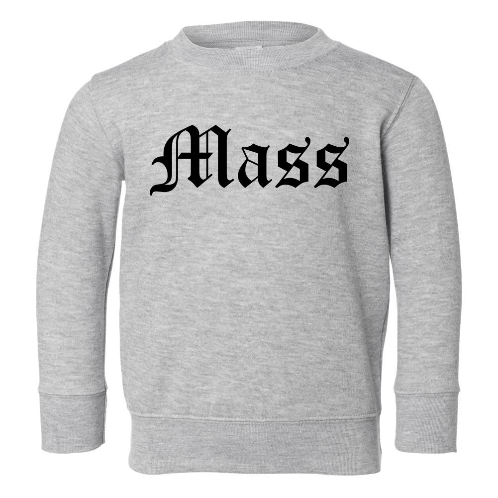 Mass Massachusetts Goth Toddler Boys Crewneck Sweatshirt Grey