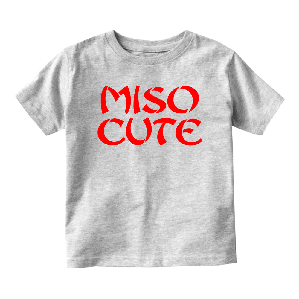 Miso Cute Baby Infant Short Sleeve T-Shirt Grey