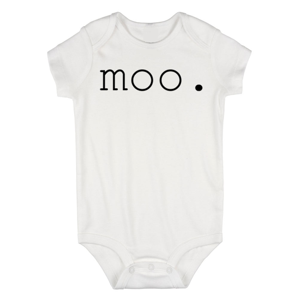 Moo Cow Sound Baby Bodysuit One Piece White