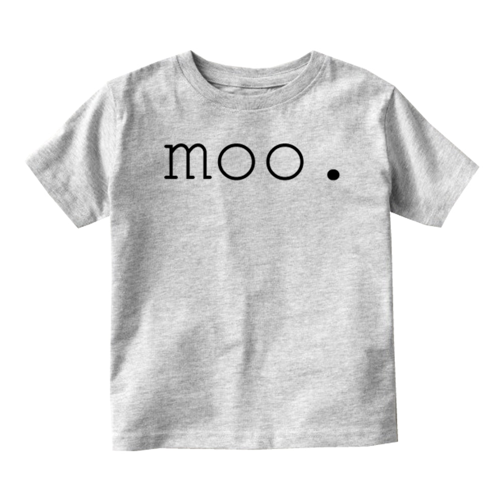 Moo Cow Sound Baby Toddler Short Sleeve T-Shirt Grey