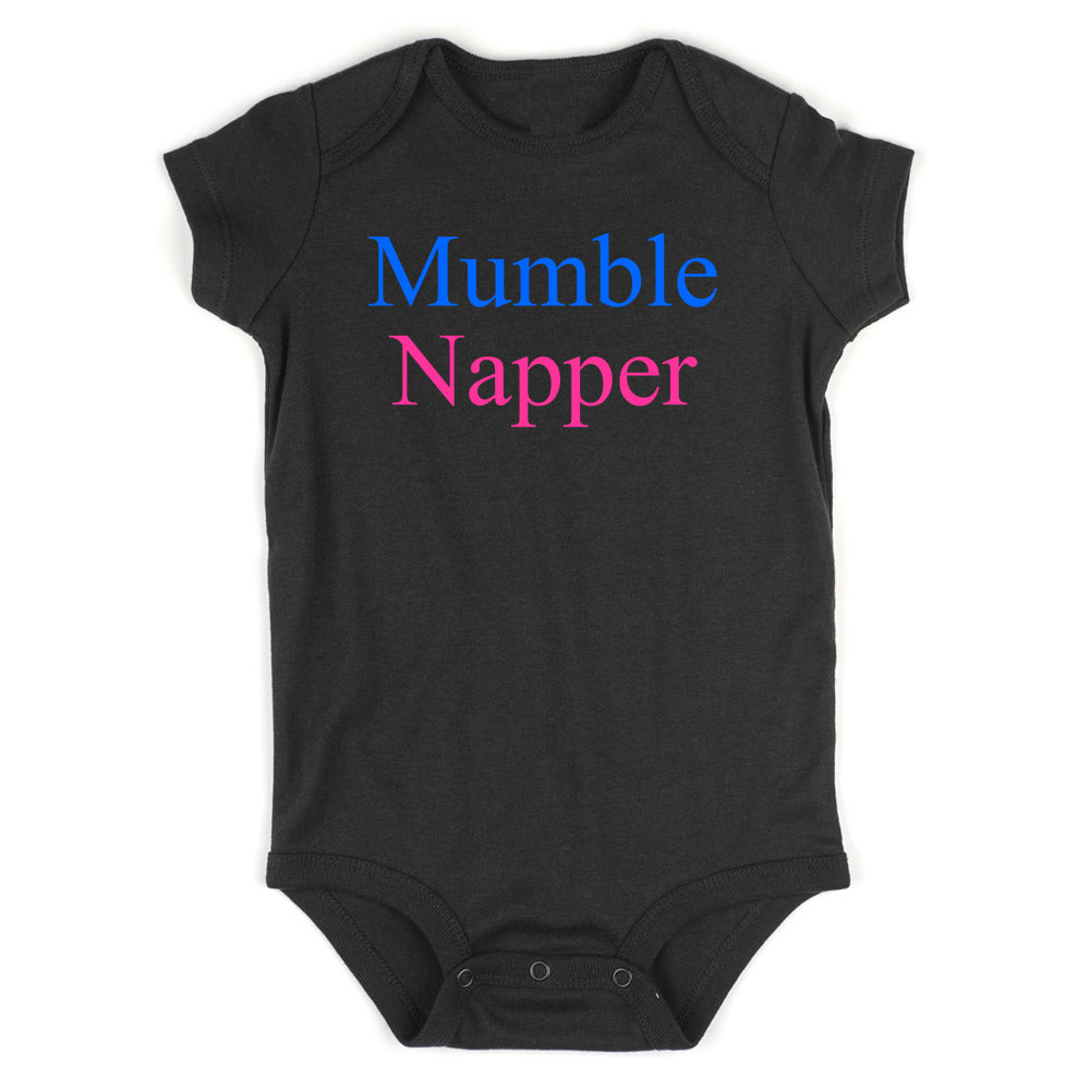 Mumble Napper Funny Rapper Baby Bodysuit One Piece Black