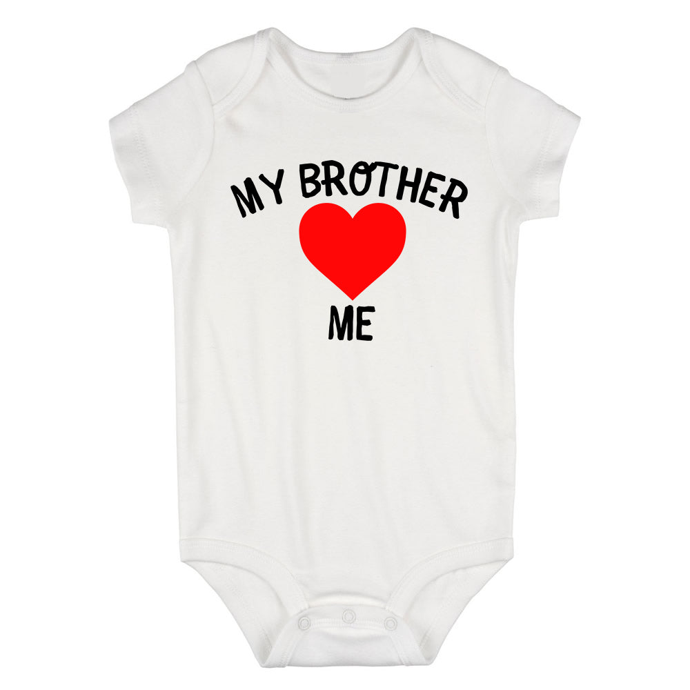 My Brother Loves Me Baby Bodysuit One Piece White