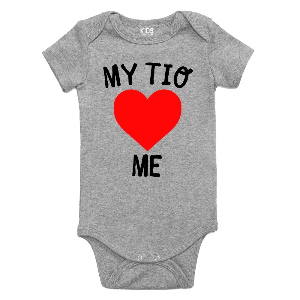 My Tio Loves Me Baby Bodysuit One Piece Grey