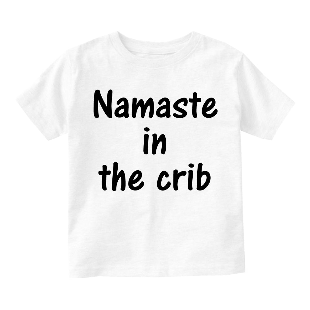 Namaste In The Crib Yoga Infant Baby Boys Short Sleeve T-Shirt White