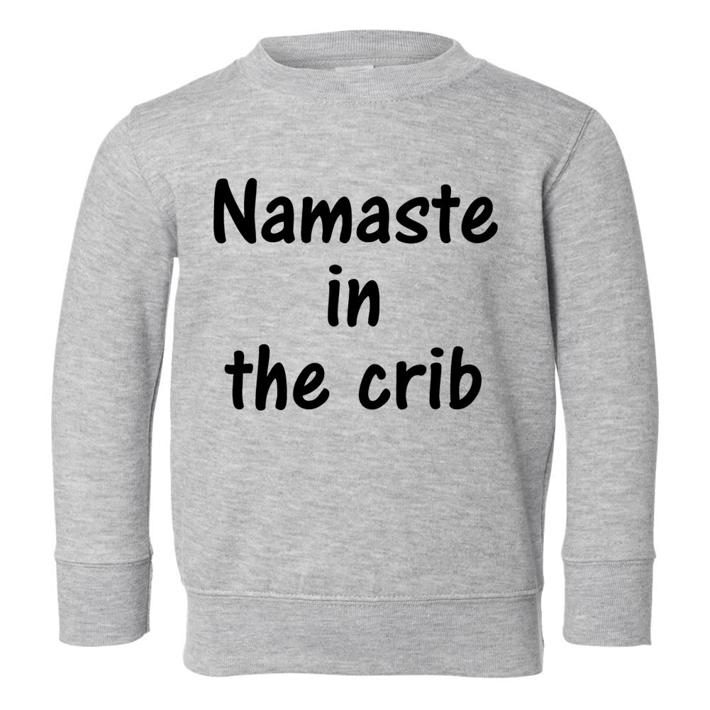 Namaste In The Crib Yoga Toddler Boys Crewneck Sweatshirt Grey