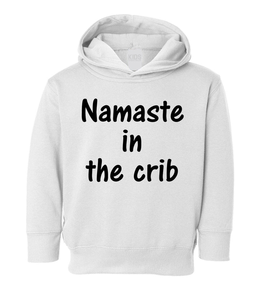 Namaste In The Crib Yoga Toddler Boys Pullover Hoodie White