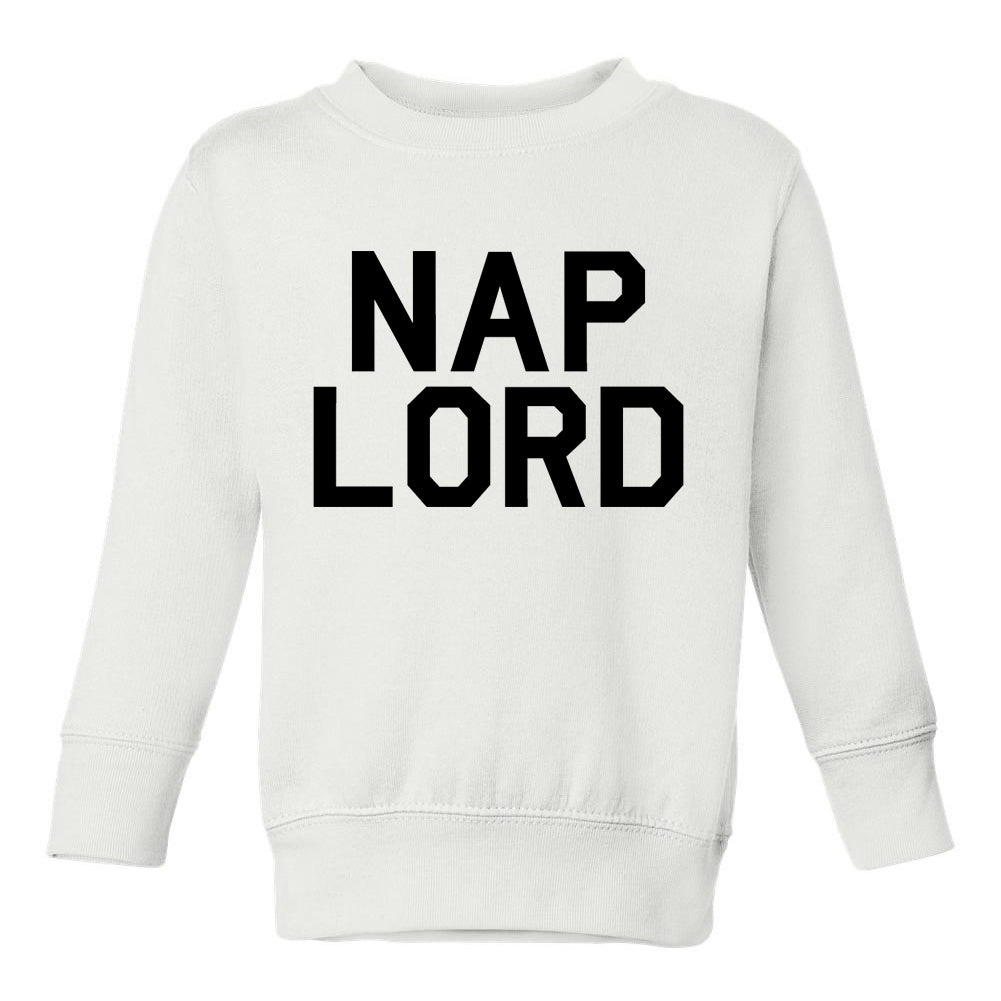 Nap Lord Sleep Toddler Boys Crewneck Sweatshirt White