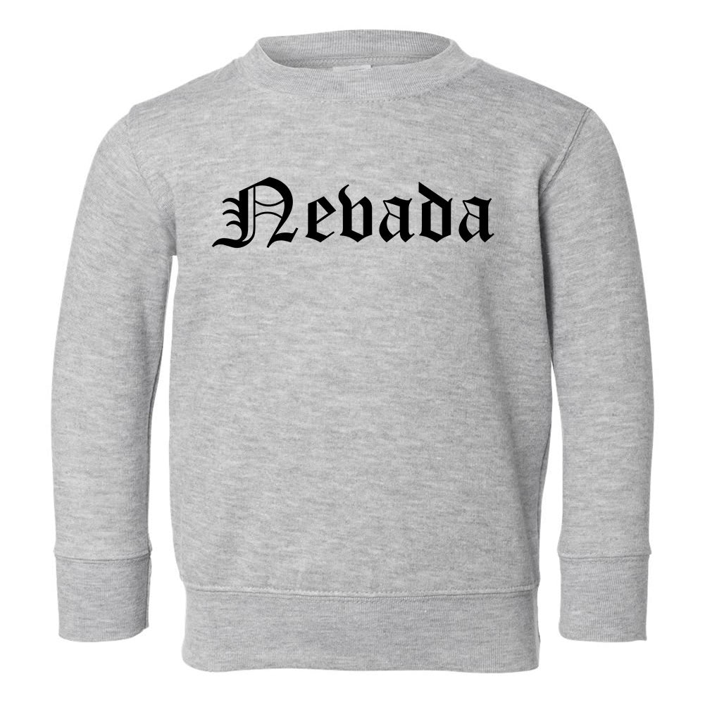 Nevada State Old English Toddler Boys Crewneck Sweatshirt Grey