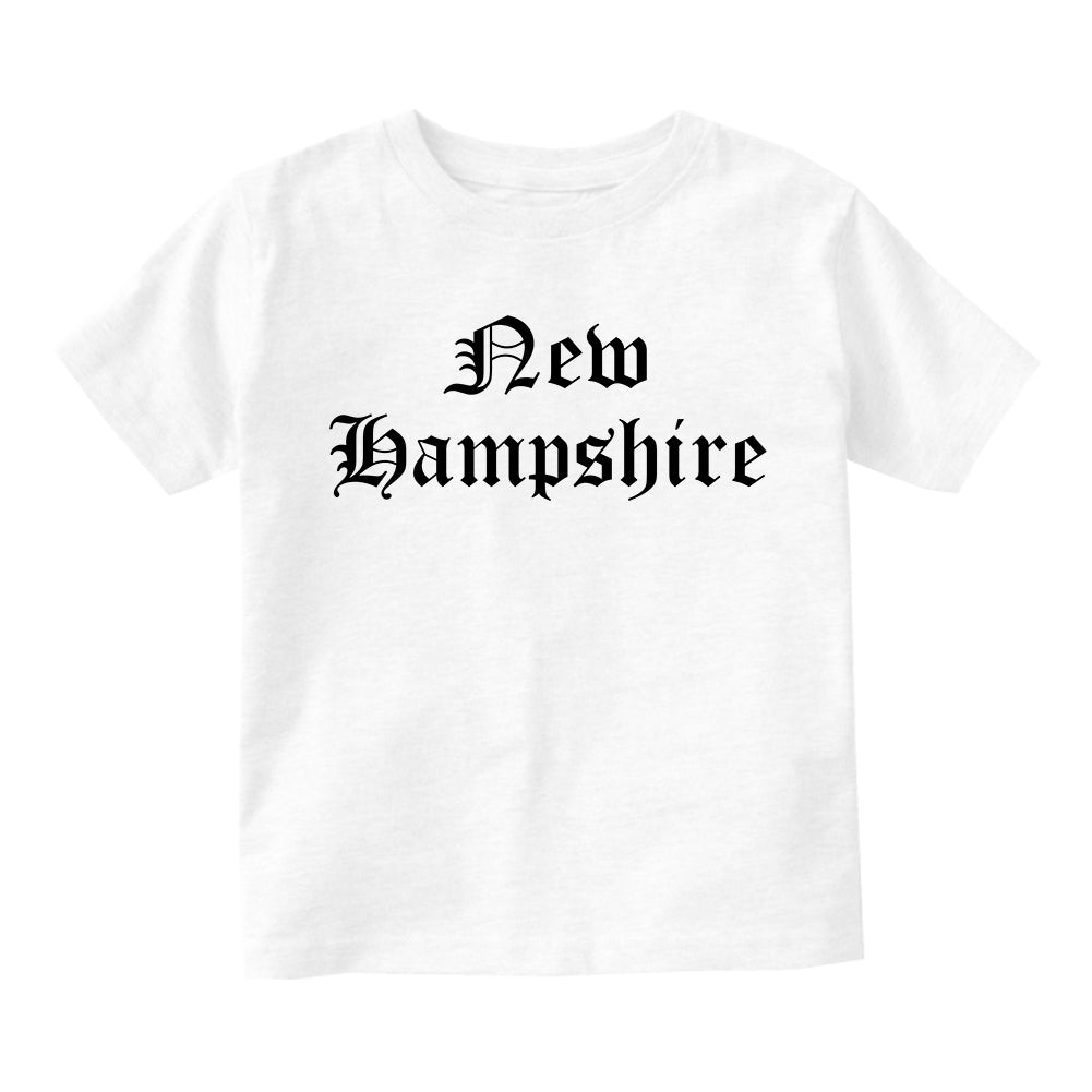 New Hampshire State Old English Infant Baby Boys Short Sleeve T-Shirt White