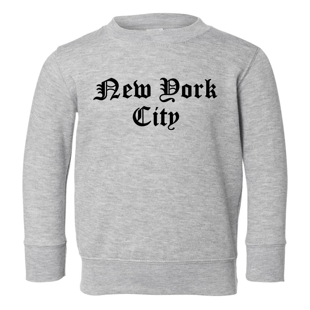 New York City Old English Toddler Boys Crewneck Sweatshirt Grey