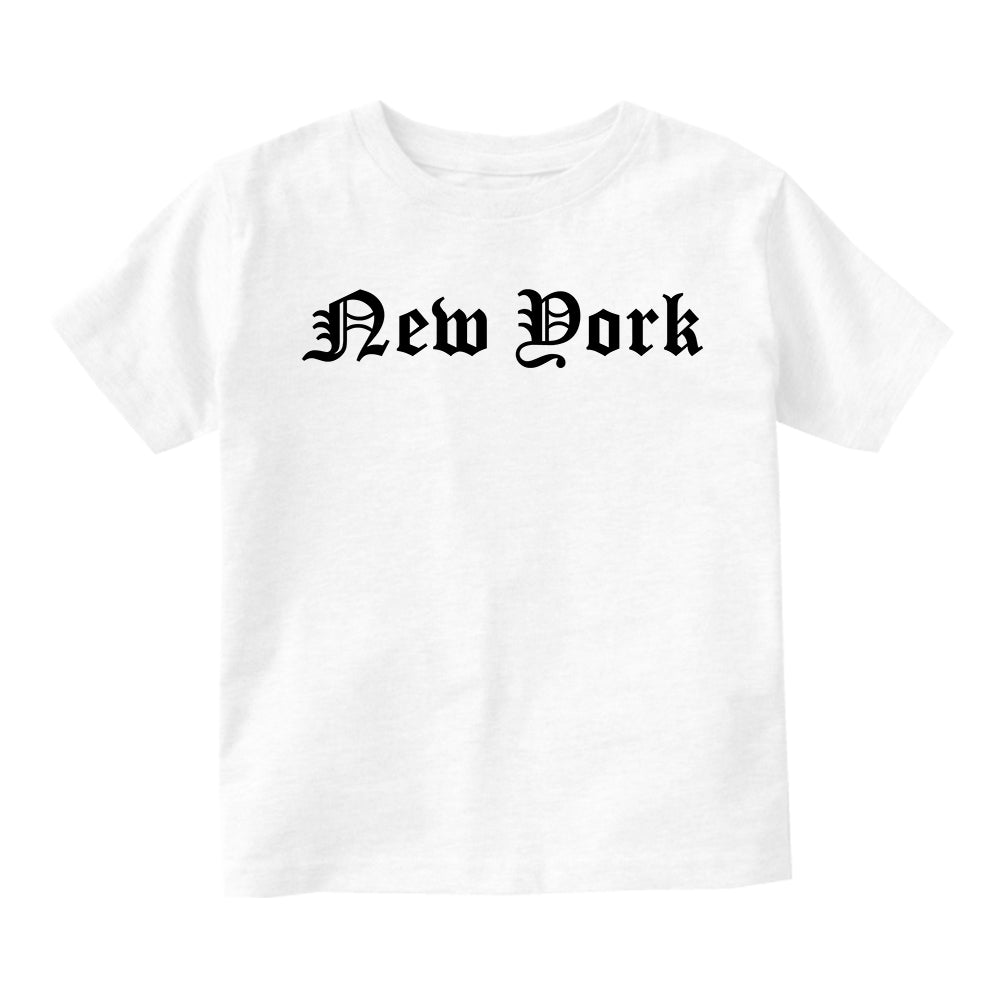 New York Old English NYC Infant Baby Boys Short Sleeve T-Shirt White