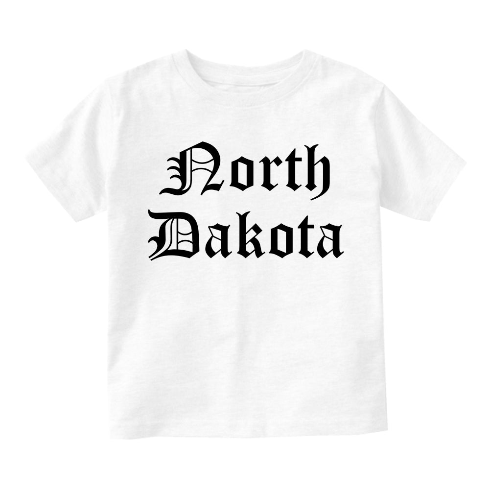 North Dakota State Old English Infant Baby Boys Short Sleeve T-Shirt White
