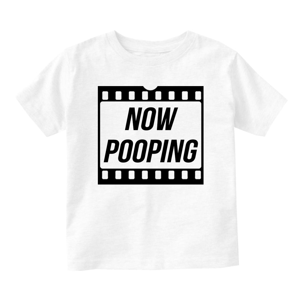 Now Pooping Baby Movie Baby Infant Short Sleeve T-Shirt White