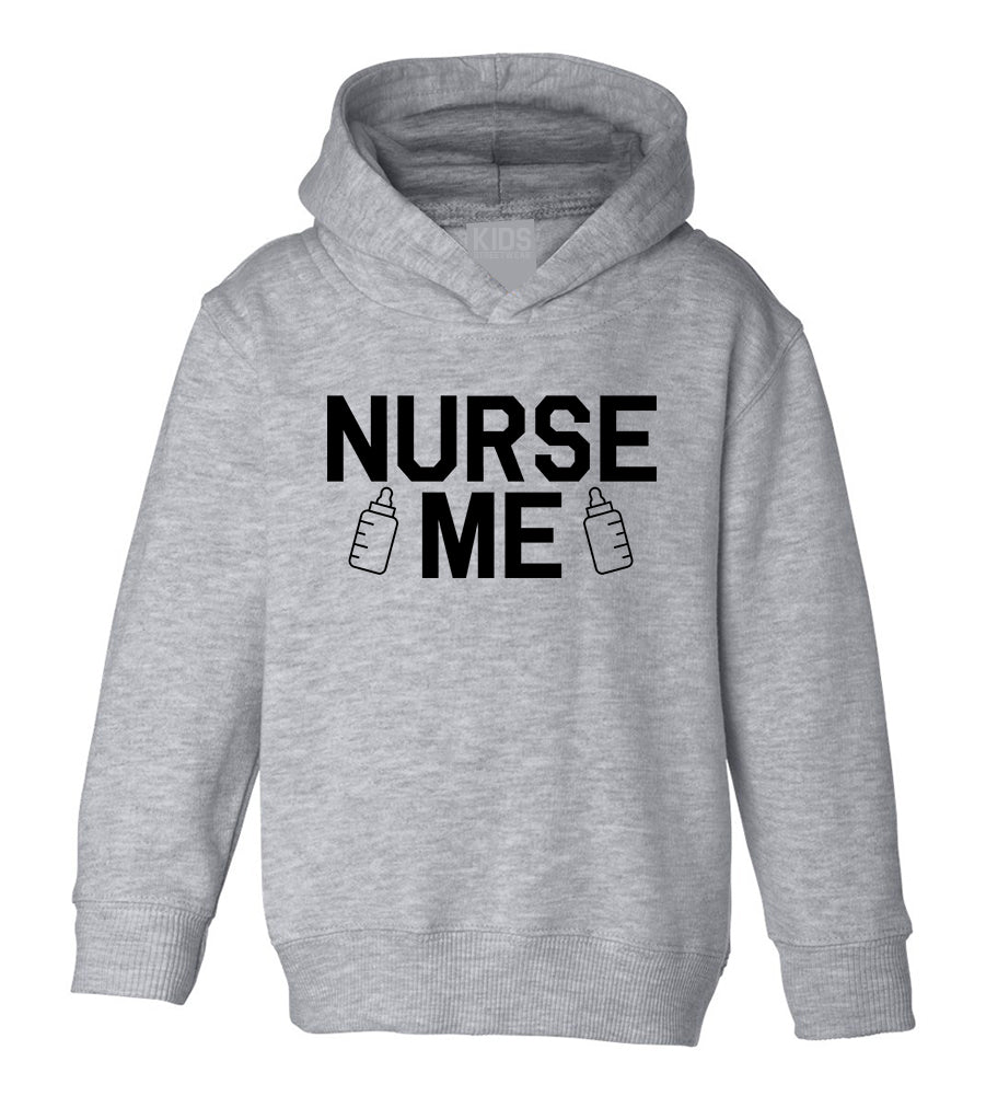 Nurse Me Bottle Toddler Boys Pullover Hoodie Grey