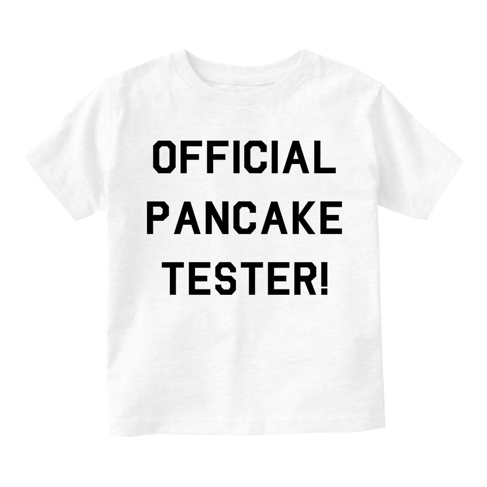 Official Pancake Tester Funny Infant Baby Boys Short Sleeve T-Shirt White