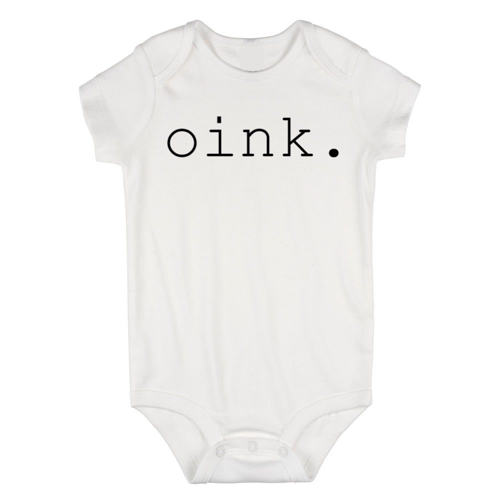 Oink Pig Sound Baby Bodysuit One Piece White