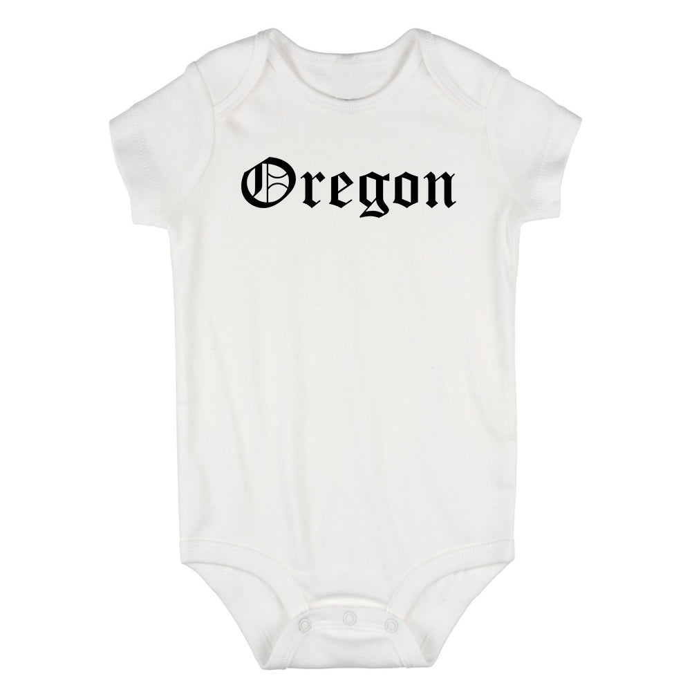Oregon State Old English Infant Baby Boys Bodysuit White