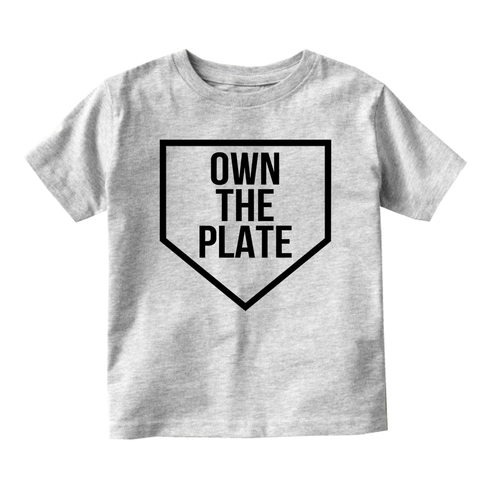 Own The Plate Sports Baby Infant Short Sleeve T-Shirt Grey